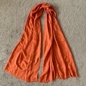 F1053 Fendi large orange monogram scarf in modal cashmere